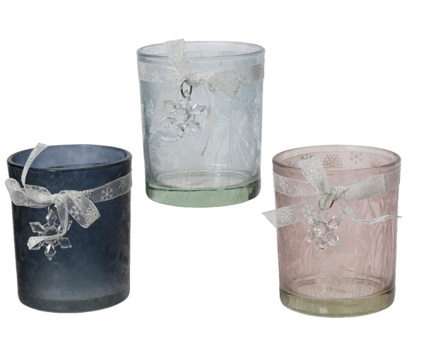 Windlicht FROZEN in mehrfarbig aus Glas