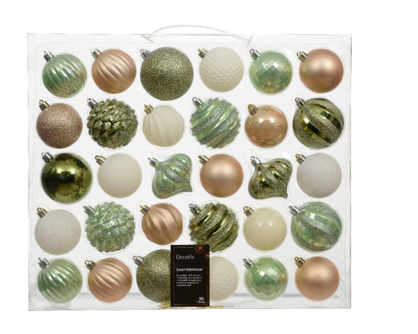 Weihnachtskugel-Set MIX in mehrfarbig aus Kunststoff