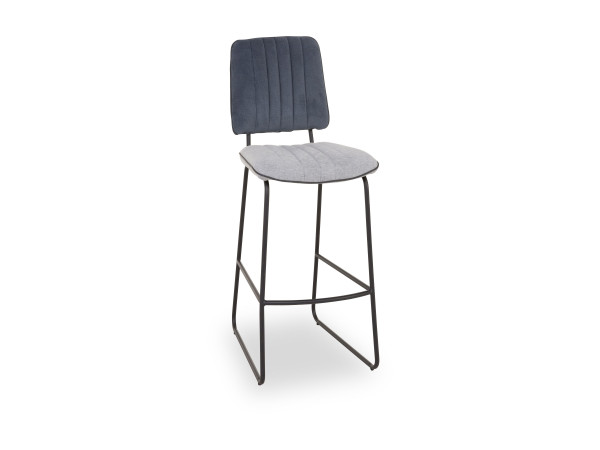Barhocker MAIKE in dunkelblau aus Stoff