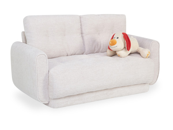 Kindersofa QAMIL in weiß aus Stoff
