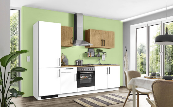 Küchenblock Hamburg in weiß/Eiche aus Dekor