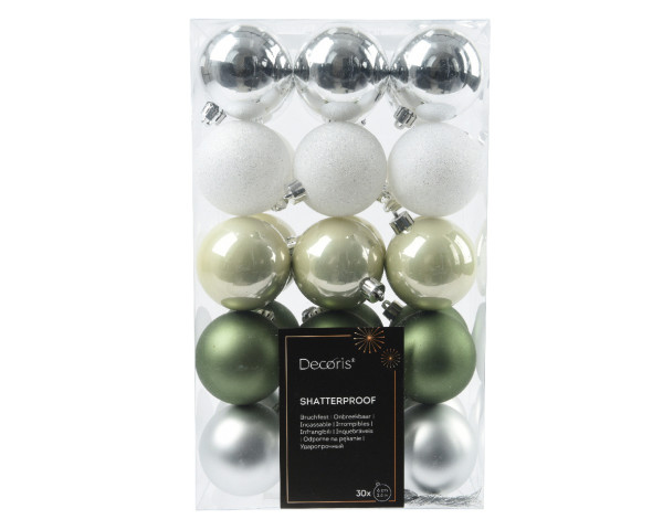 Weihnachtskugel-Set GRACE in mehrfarbig aus Kunststoff