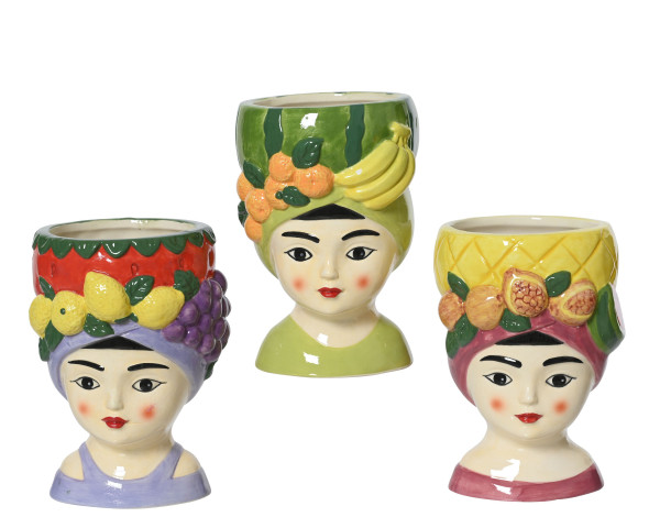 Pflanztopf SARA in mehrfarbig aus Dolomit