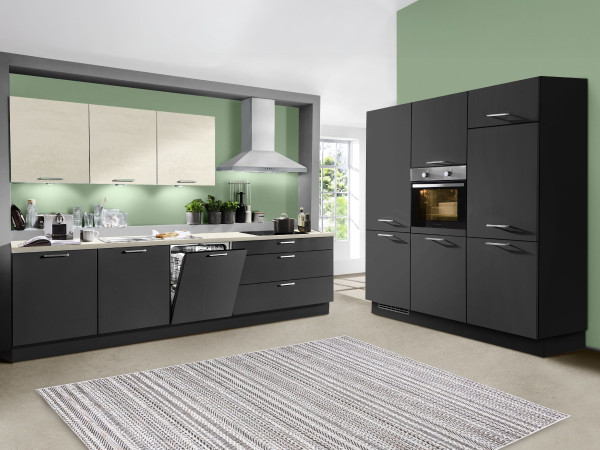 Einbauküche Nobilia Senso in schwarz aus Lack