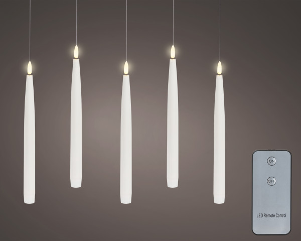Lichterkette LED CANDLES in weiß aus Materialmix