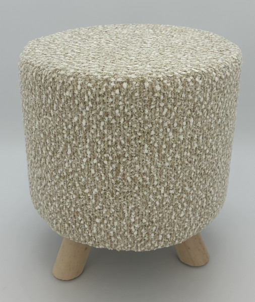 Hocker TEDDY in beige aus Materialmix