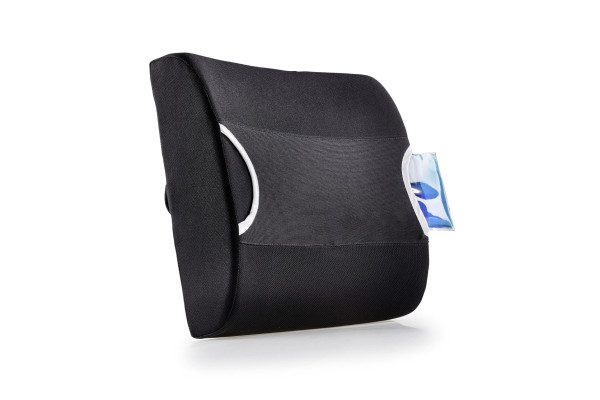 Rückenstützkissen in schwarz aus Stoff