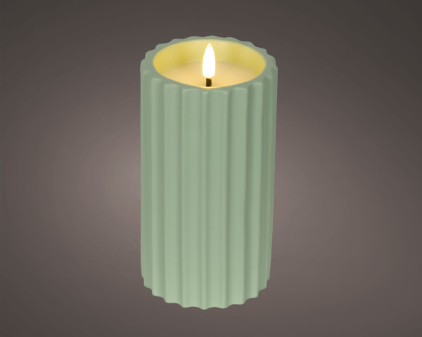 Kerze LED BETON grün in grün aus Wachs