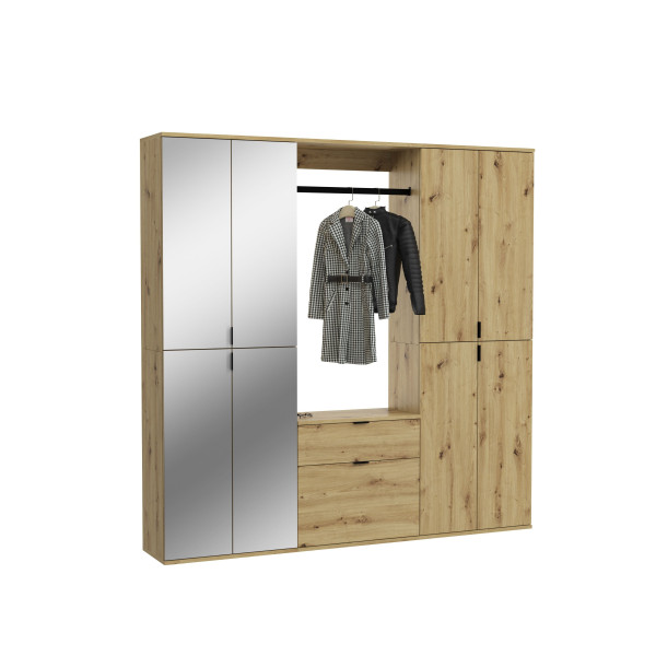 Garderobe PROJEKT X in Artisaneiche aus Dekor