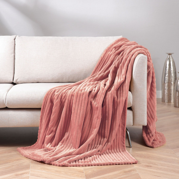Decke FEINCORD altrosa in rosa aus Polyester