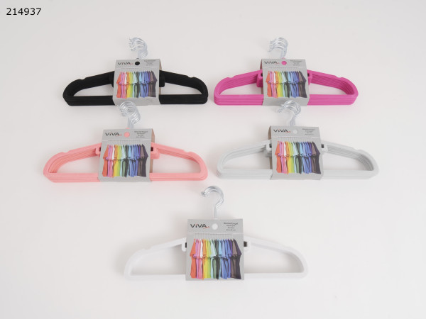 Kleiderbügel-Set SAMT in mehrfarbig aus Kunststoff