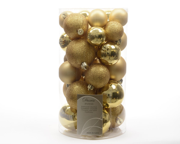 Weihnachtskugel-Set MIX gold in goldfarben aus Kunststoff