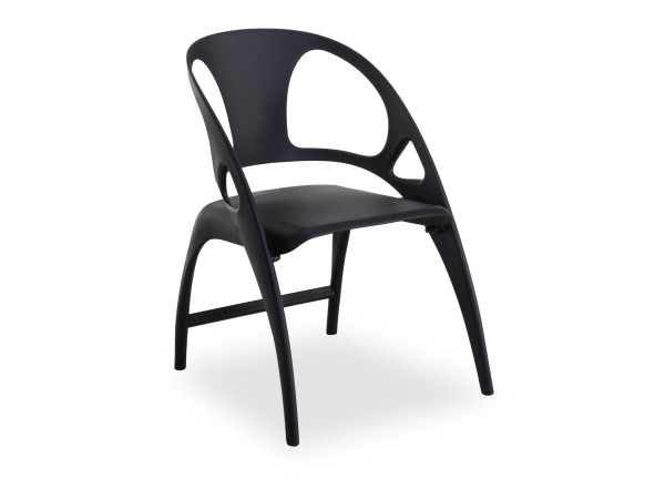 Klappstuhl CAITRIA in schwarz aus Kunststoff