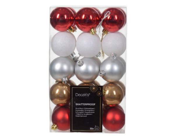 Weihnachtskugel-Set GRACE in mehrfarbig aus Kunststoff