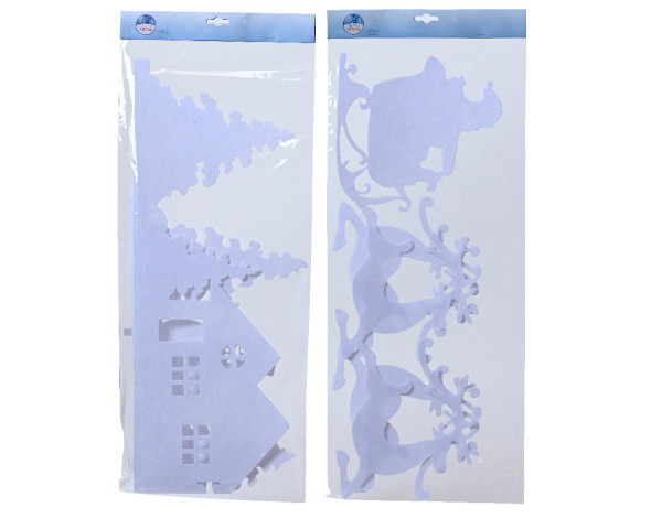 Fenstersticker X-MAS in weiß aus Materialmix