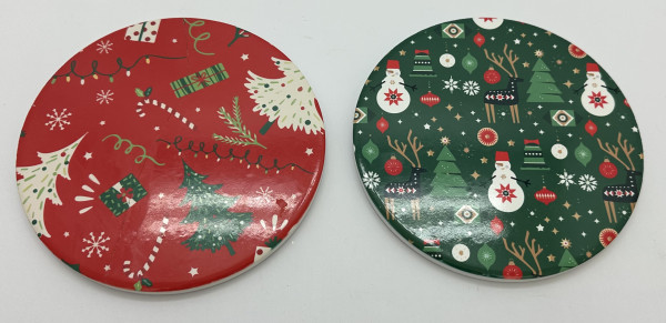 Untersetzer X-MAS in mehrfarbig aus Keramik