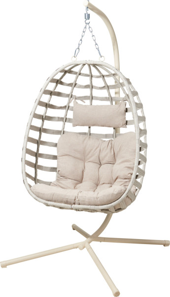 Hängesessel LEO in beige aus Stahl