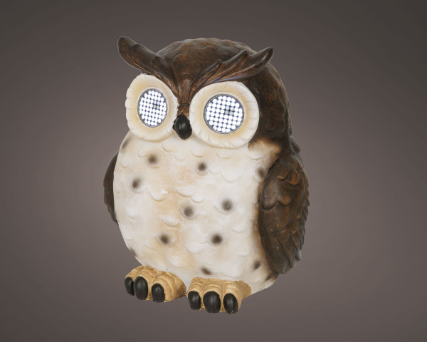 Dekofigur SOLAR EULE in mehrfarbig aus Polyresin