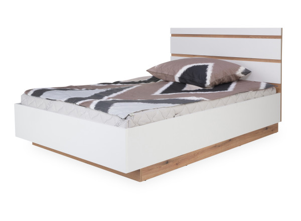 Holzbett ASMUS in weiß aus Dekor