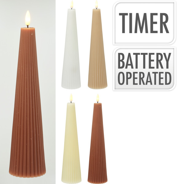 Kerze LED RIBBED