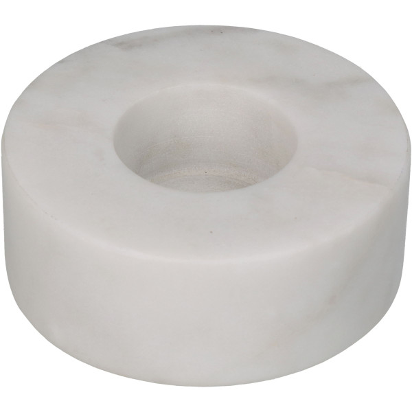 Kerzenhalter MARBLE weiß in weiß aus Marmor