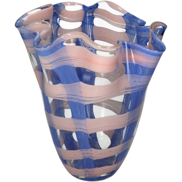 Vase HAYLEY blau in blau aus Glas