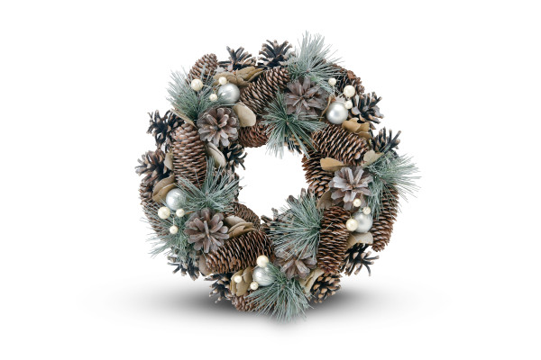 Dekokranz X-MAS in mehrfarbig aus Materialmix