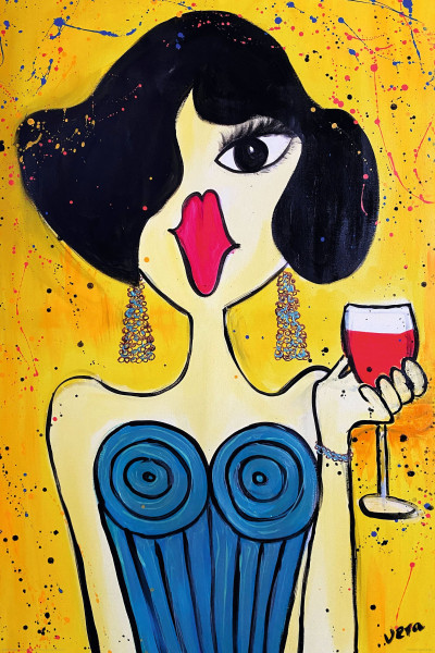 Bild VERA COLOURFUL LADY in gelb aus Holz
