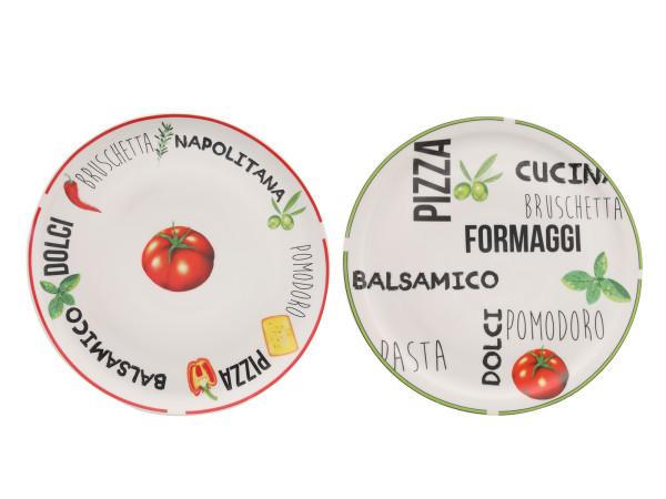 Pizzateller ITALIA in mehrfarbig aus Porzellan
