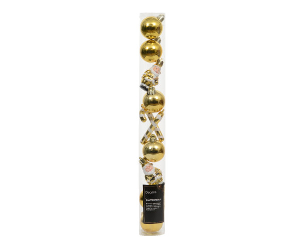 Weihnachtskugel-Set AMBER in goldfarben aus Kunststoff