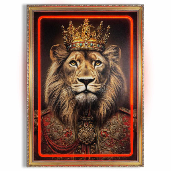 Bild CROWNED LION in mehrfarbig aus Materialmix