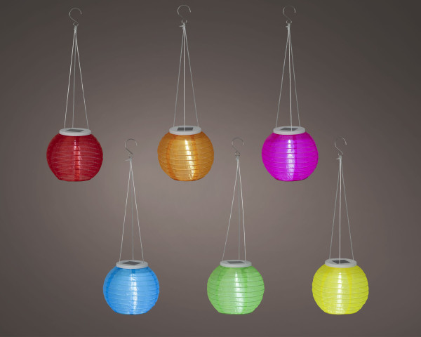 Laterne SOLAR LAMPION in mehrfarbig aus Nylon