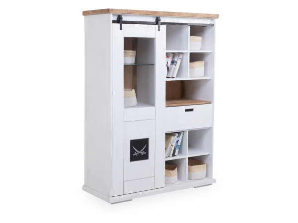 Highboard SANSIBAR HALMSTAD in mehrfarbig aus Mango