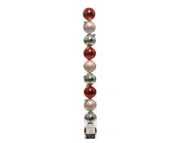 Weihnachtskugel-Set X-MAS in mehrfarbig aus Kunststoff