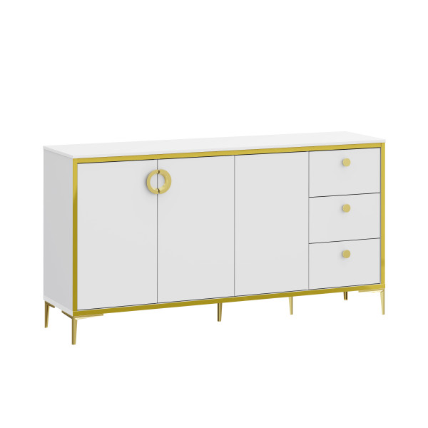 Sideboard GAVRO in weiß aus Hochglanz