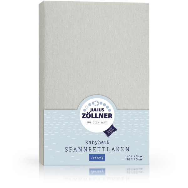 Spannbettlaken ZÖLLNER Jersey in grau aus Baumwolle