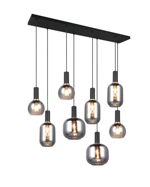 Pendelleuchte DIVA in schwarz aus Materialmix