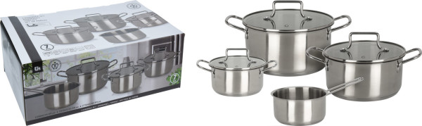 Topf-Set SILVER in silberfarben aus Edelstahl