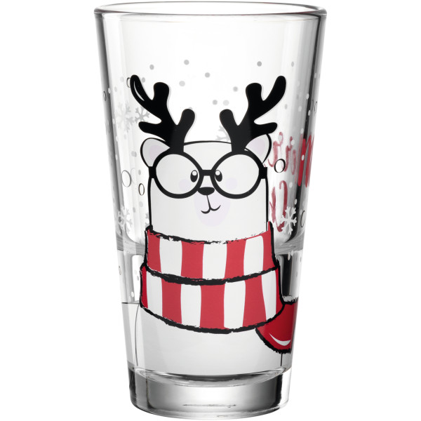 Trinkbecher EISBÄR in mehrfarbig aus Glas