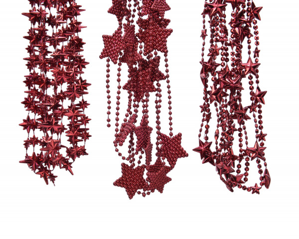 Perlenkette MIX STARS bordeaux in bordeaux aus Kunststoff