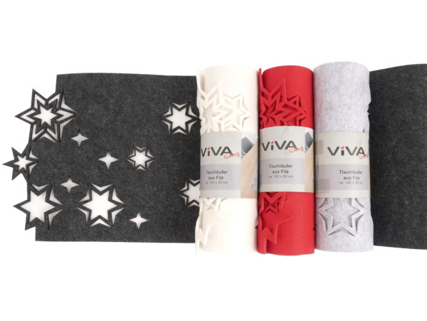 Tischläufer STERNENNACHT in mehrfarbig aus Filz