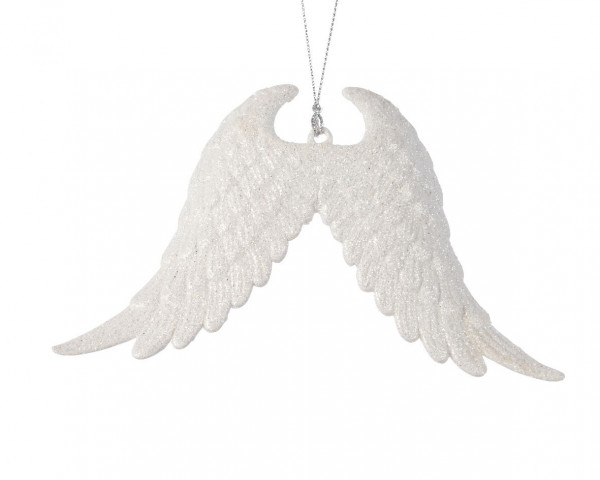 Hänger WINGS weiß in weiß aus Kunststoff