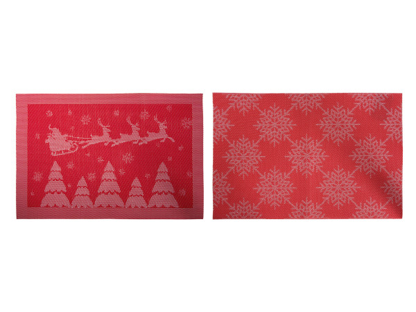 Tischset X-MAS RED in blau aus Seide