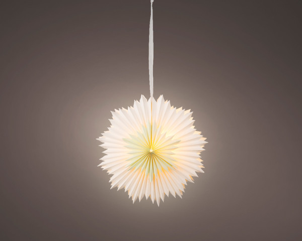 Papierstern LED STAR in weiß aus Papier