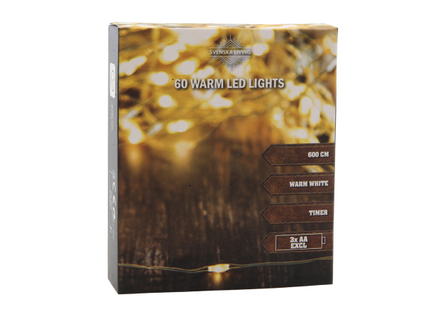 Lichterkette LED BASIC in blau aus Edelstahl
