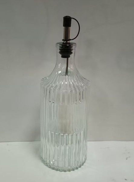 Essig-/Ölflasche RELIEF in transparent aus Materialmix