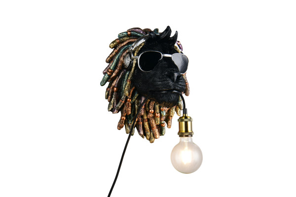 Wandleuchte LEO in schwarz aus Polyresin