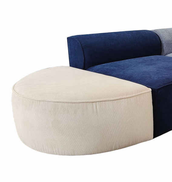 Hocker TOM TAILOR SOFT PUZZLE in beige aus Stoff