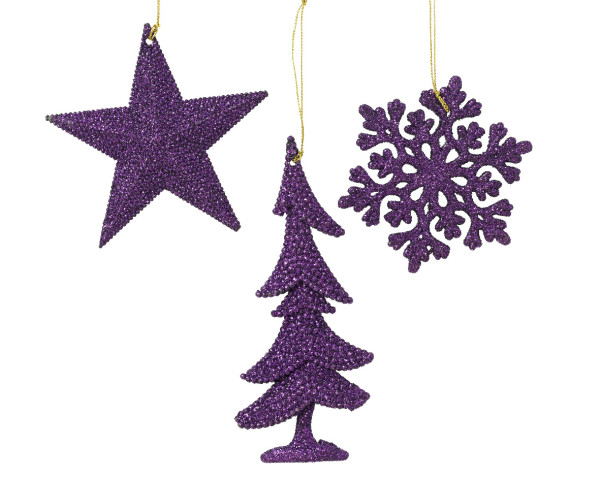Christbaumschmuck Hänger GLITTER feige in feige aus Kunststoff