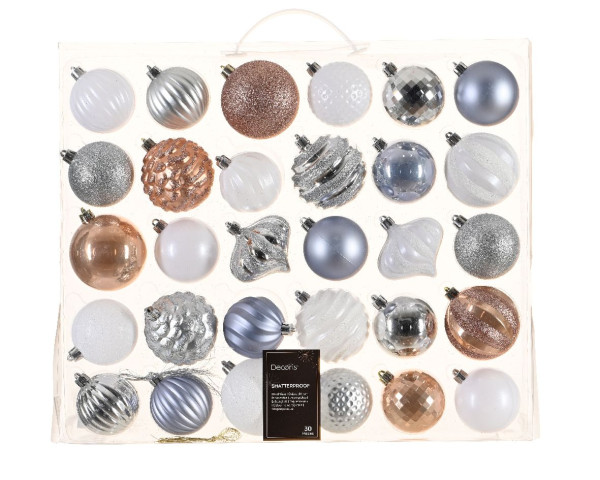 Weihnachtskugel-Set MIX in mehrfarbig aus Kunststoff